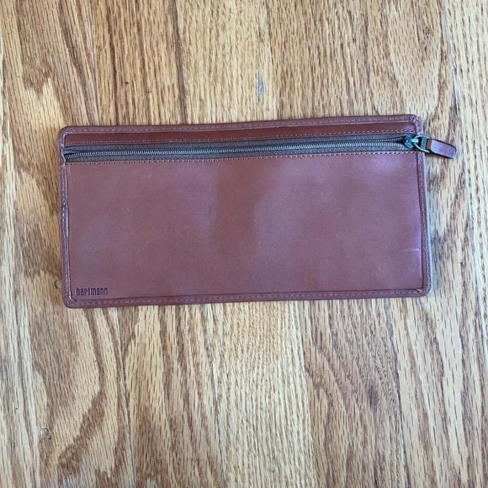 EUC Hartmann Reserve Travel ID Case Unisex Brown Leather‎ Soft Travel Passport